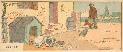 Le Chien (barevná litografie) od French School
