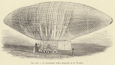 Deutschland, řiditelný balón Dr. Woelferta (rytina) od French School