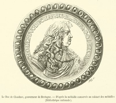 Vévoda z Chaulnes, guvernér Bretaně (rytina) od French School