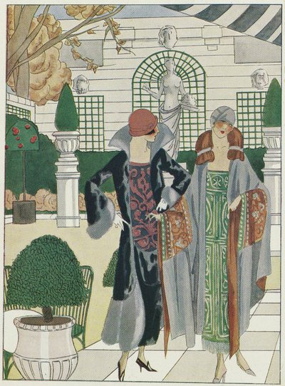Zimní zahrada v hotelu Ritz, z časopisu Art-Gout-Beaute, 20. léta 20. století (barevná litografie) od French School