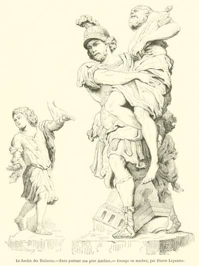 Zahrada Tuileries, Aeneas nesoucí svého otce Anchise (rytina) od French School