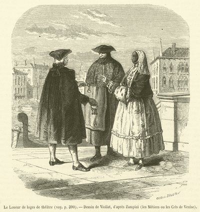 Pronajímatel divadelních lóží (rytina) od French School