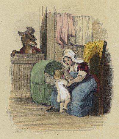 Le Loup La Mere Et L" Enfant od French School