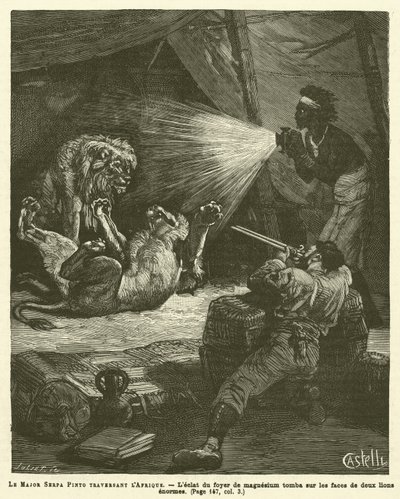 Major Serpa Pinto Crossing Africa (rytina) od French School