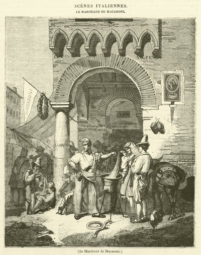 Le Marchand de Macaroni (rytina) od French School