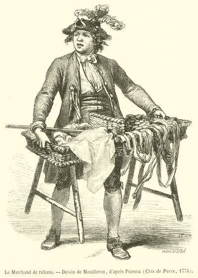 The Ribbon Merchant (rytina) od French School