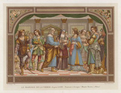 Svatba Panny Marie podle Luiniho, freska, Brera Museum, Milán od French School