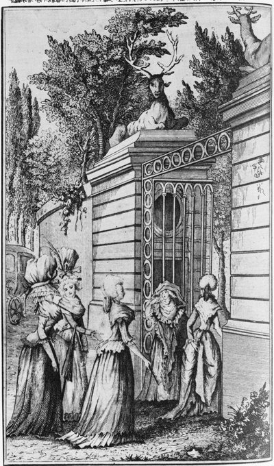 Le Parc aux Cerfs, brána do královského přístavu Ludvíka XV. (1710-74), spravovaná paní de Pompadour (1721-64) od French School