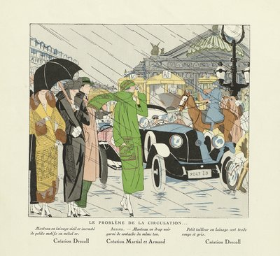 Le Probleme de la Circulation, z časopisu Art-Gout-Beaute, vyd. 1924(šablonový tisk) od French School
