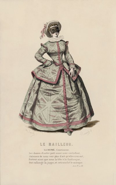 Le Railleur, La Dupre, Courtizanne (barevná rytina) od French School