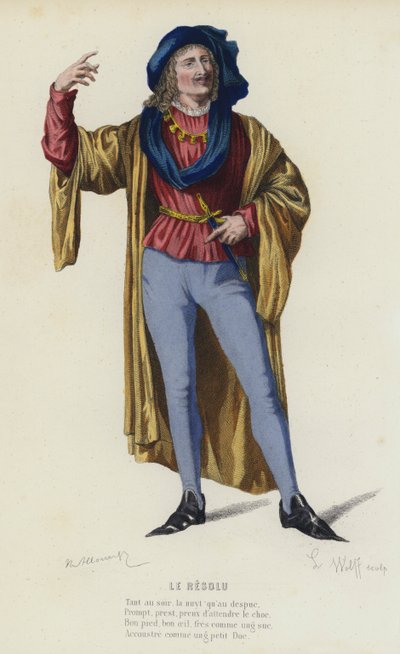 Le Resolu (barevná rytina) od French School