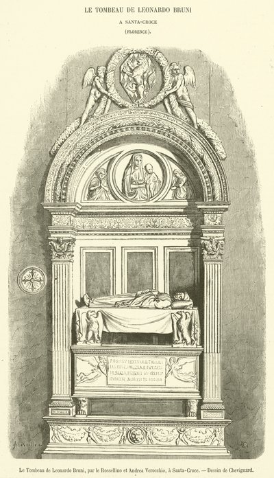 Hrob Leonarda Bruniho (rytina) od French School