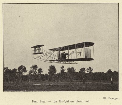 Le Wright en plein vol (rytina) od French School