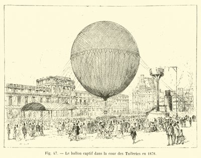 Zajatý balón na nádvoří Tuileries v roce 1878 od French School
