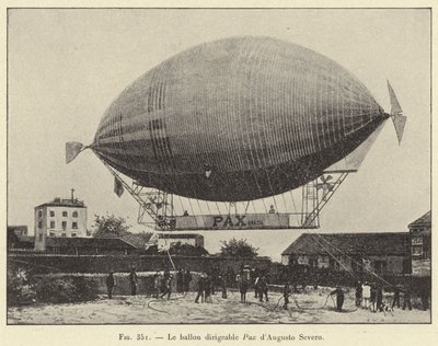 Říditelný balón Pax od Augusta Severa (rytina) od French School