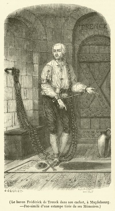 Baron Frédéric de Trenck ve svém žaláři v Magdeburgu (rytina) od French School