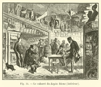 Kabaret Bílý králík, interiér od French School