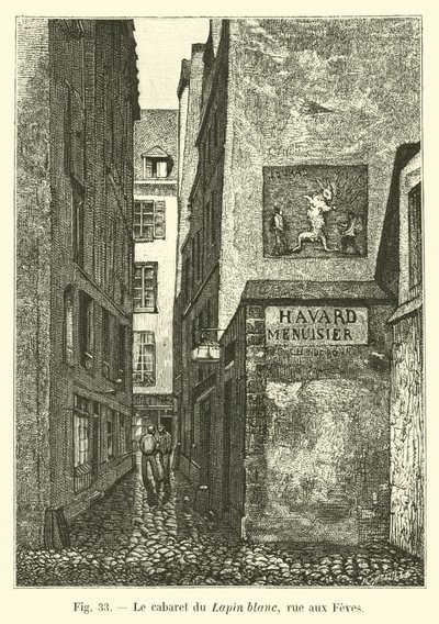 Kabaret Bílý králík, rue aux Feves od French School