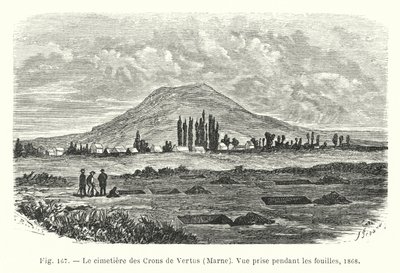 Crons de Vertus hřbitov, Marne, Pohled pořízený během vykopávek od French School