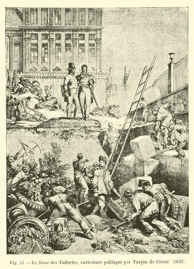 Jáma Tuileries, politická karikatura od Turpina de Crisse, 1833 od French School