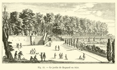 Regnardova zahrada v roce 1650 od French School