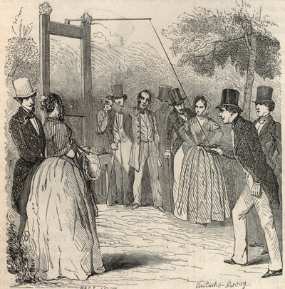 Hra na holuby v zahradě Mabille v Paříži v 19. století – rytina do „“Tableau-de-Paris““ od Edmonda Texiera 1852 od French School