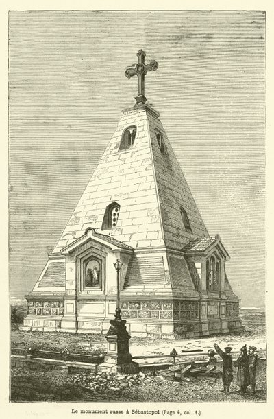 Ruský památník v Sevastopolu (rytina) od French School