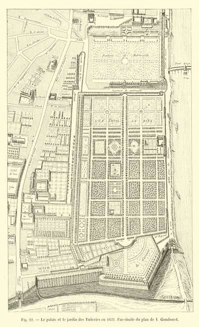 Palác a zahrada Tuileries v roce 1632, Faksimile plánu I Gomboust od French School