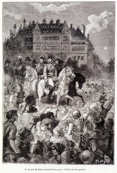 Pařížané si berou Venuši za "Bonapartovu hvězdu" - in "Les terres du ciel" Camille Flammarion, ed. Marpon  Flammarion, Paris od French School