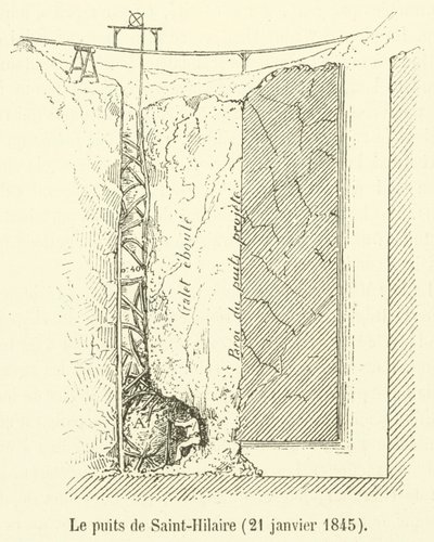 Studna Saint-Hilaire, 21. ledna 1845 (rytina) od French School