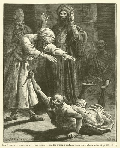The Screaming and Trembling Dervishe (rytina) od French School