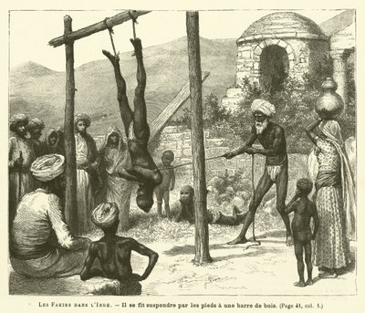 Fakíři v Indii (rytina) od French School