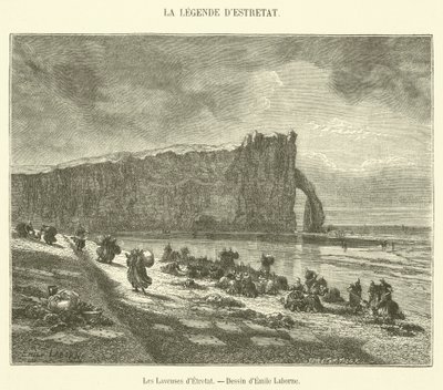 The Washers of Etretat (rytina) od French School