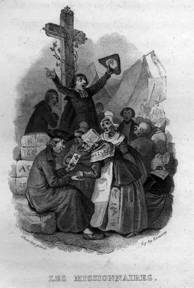 Les Missionnaires Chanson de Beranger in „“ Oeuvres Completes““ (1834) od Pierra Jeana de Berangera (1780-1857), francouzského básníka a skladatele. od French School