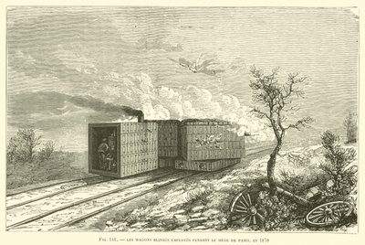 Slepé vozy používané během obléhání Paříže v roce 1870 (rytina) od French School