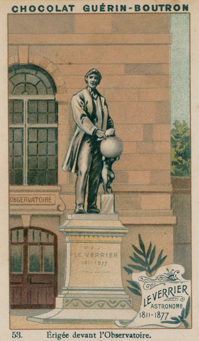 Leverrier, astronom, 1811-1877, postavený před observatoří od French School