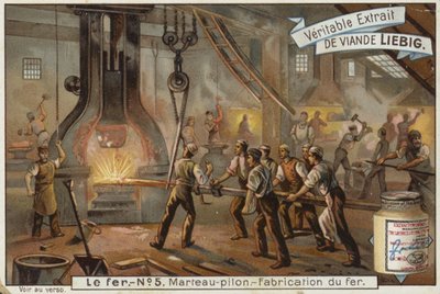 Liebigova karta představující železářský průmysl od French School