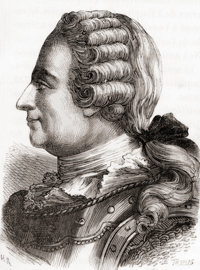 Generálporučík Jean-Baptiste Vaquette de Gribeauval, z knihy Les Merveilles de la Science, vydané kolem roku 1870 (rytina) od French School