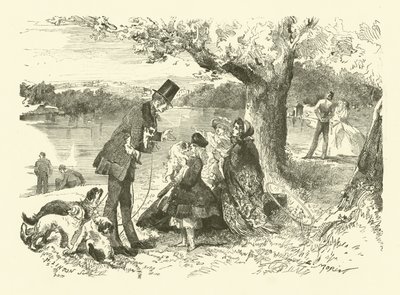 Život v Anglii: prodavač psů v Hyde Parku (rytina) od French School
