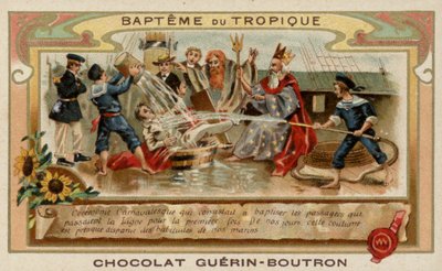 Ceremonie překročení linie (chromolitho) od French School