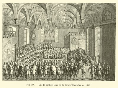 Lit de justice se konala ve Velké komoře v roce 1643 od French School