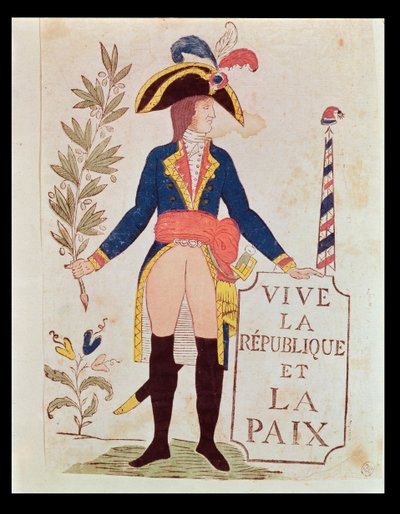 Ať žije republika a mír, kolem 1795-99 (barevná dřevorytina) od French School