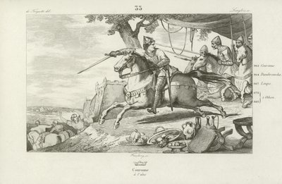 Francouzský Lothair vede svou armádu při útoku na palác císařů Svaté říše římské v Cáchách, 978 od French School