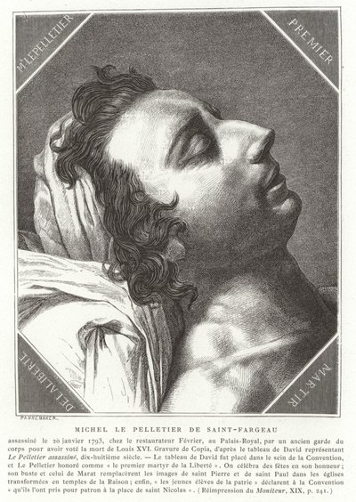 Louis-Michel le Peletier, markýz de Saint-Fargeau, francouzský revoluční politik, 1793 od French School