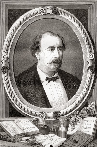 Louis Figuier, francouzský vědec a spisovatel, z Les Merveilles de la Science, pub. 1870 od French School