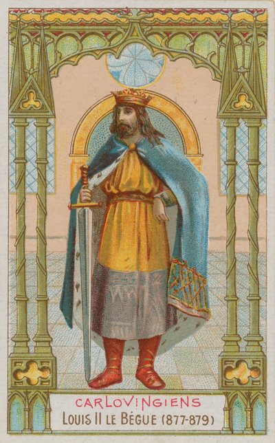 Ludvík II., karolínský král Francie v letech 877-879 od French School