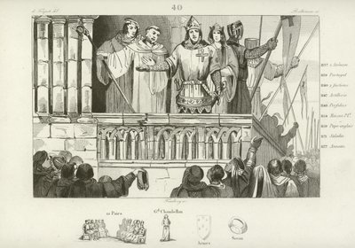 Ludvík VII. Francie zvyšuje podporu pro druhou křížovou výpravu, c1147 od French School