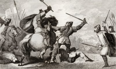 Ludvík VI. (1081-1137) Velký bojuje s Angličany v bitvě u Brenneville, z „Histoire de France“ od Colarta, vydané kolem roku 1840 od French School