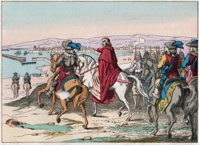 Ludvík XIII. (1601-1643) a kardinál Richelieu v sídle La Rochelle, Place d