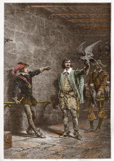 Ludvík XIII. (1601-1643), zvaný spravedlivý, šestnáctiletý, a jeho oblíbenec Charles d
